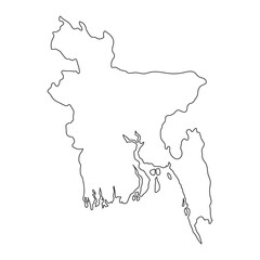 highly detailed bangladesh map with borders isolated on background