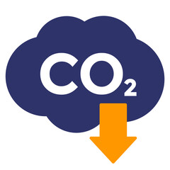 Poster - co2 gas, carbon emission reduction icon