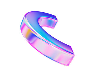 Aufkleber -  3d holographic half of torus isolated on background. 3d rendering illustration.