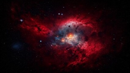the great red nebula in the boundless space. a journey to other galaxies.