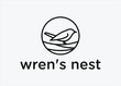 wren bird logo design vector silhouette illustration