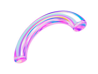 Aufkleber -  3d holographic half of torus on isolated background. 3d rendering illustration.