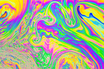 Wall Mural - psychedelic multicolored background abstract. rainbow colors. patterns background. photo macro shot 