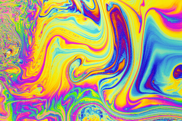Wall Mural - psychedelic multicolored background abstract. rainbow colors. patterns background. photo macro shot 