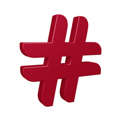 Poster - Hashtag symbol or icon design in 3d rendering 