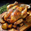 Garlic herb butter roast chicken 
