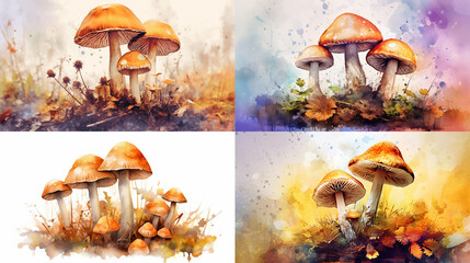 Sticker - group of mushrooms