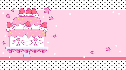 Wall Mural - abstract pink background with cake vector illustration. abstract pink background. decoration banner 