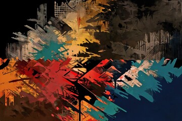 Fototapete - abstract grungy texture illustration digital art 
pattern wallpaper colorful background artwork generative ai