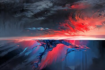 Fototapete - abstract grungy texture illustration digital art 
pattern wallpaper colorful background artwork generative ai