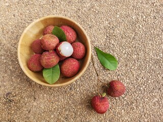 Canvas Print - Close up of fresh lychee fruit