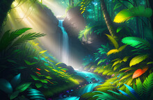 Hidden Paradise Secret Forest With Waterfall