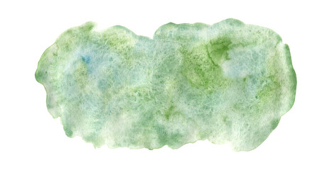 Wall Mural - Abstract light green and blue watercolor stain. Delicate watercolour greenish textured blob for banner decoration, background, stamp, nature concept