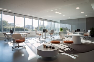 Wall Mural - A brightly lit modern office space with premium office furniture