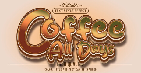 Poster - Editable text style effect - Coffee All Days text style theme.