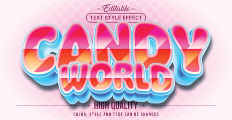 Poster - Editable text style effect - Candy World text style theme.