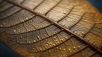 close-up of the detailed pattern of a leaf, detailed and realistic, generative ai