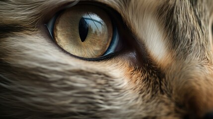 Wall Mural - a close-up of a cats eye, detailed and realistic, generative ai