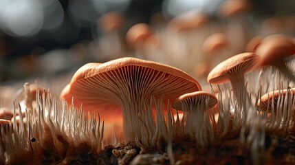 Wall Mural - close-up of the surface of a mushroom cap 1f888b34-206b-418e-a732-8a7ba21d836d-art-scale-6 00x.jp, detailed and realistic, generative ai