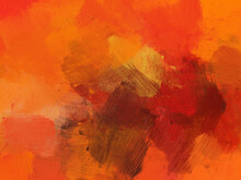 Digital Oil Paint Brush Abstract Background Red Orange