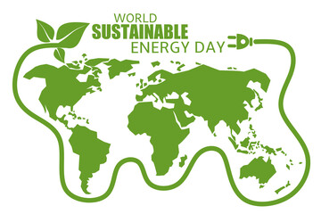 world sustainable energy day PNG illustration, suitable for web banner  poster or card campaign