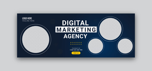 Wall Mural - Digital marketing agency social media post template design and banner of creative concept design for advertising template. corporate social media post horizontal template