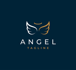 Wall Mural - Abstract luxury linear trendy Angel logo design template