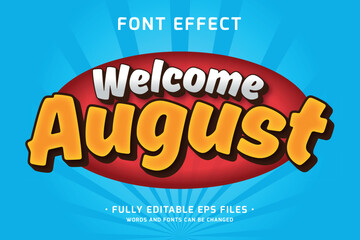 Wall Mural - August text effect. editable font effect