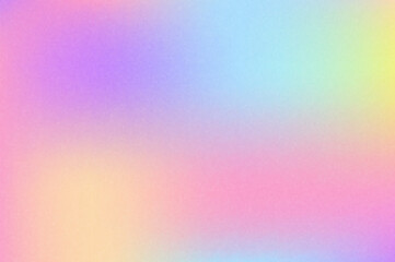 holographic gradient textured background. noisy light rainbow gradation. soft colors grainy foil. ab