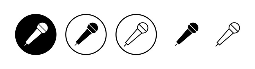 Wall Mural - Microphone Icons set. Mic sign. Karaoke microphone icon. Broadcast mic sign