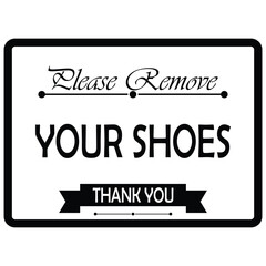 Please Remove Your Shoes, sticker and label vector