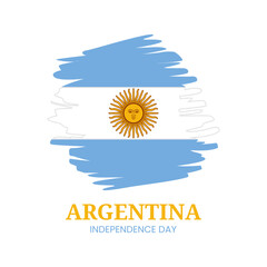 Wall Mural - Independence Day of Argentina vector graphic with national flag on grunge texture illustration
