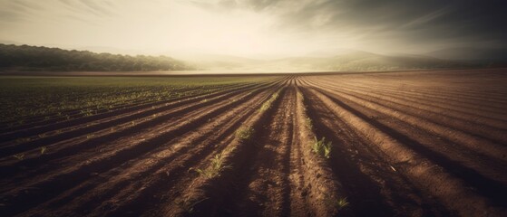 Agricultural landscape with breathtaking scenery and farm activities. Generative AI