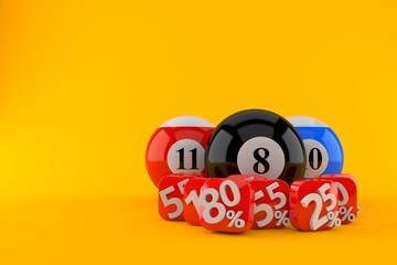 Sticker - Pool balls with percent symbols