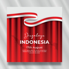 Wall Mural - indonesia independence day social media post template