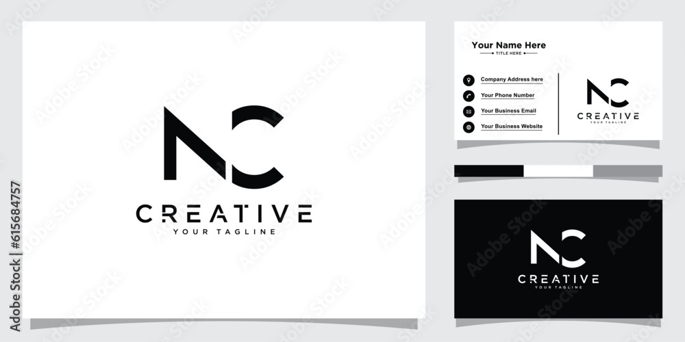 Initial CN, NC Alphabets Letters Logo Monogram Stock Vector | Adobe Stock