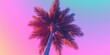Leinwandbild Motiv Generative AI, retro california coconut palms. Hawaii palm trees at sunset. Summer background