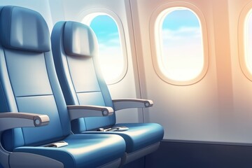 Poster - First class business luxury seats. Generative AI