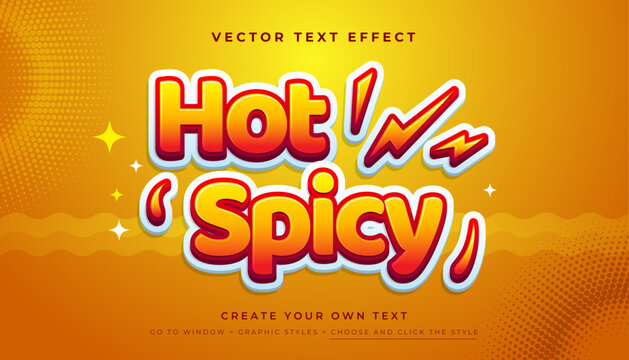 Hot Spicy Red Orange 3D editable text effect, suitable for promotion, product, headline