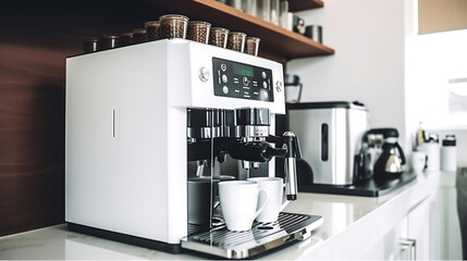 Professional coffee machine for home use. Generative ai