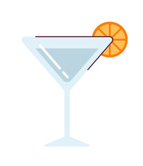 Poster - Margarita drink semi flat colour vector object. Cocktail refreshment. Martini glass and citrus. Editable cartoon clip art icon on white background. Simple spot illustration for web graphic design