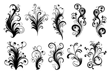 Abstract Decorative Filigree Design Elements