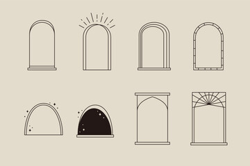 Wall Mural - arch frame design elements, vector illustration set