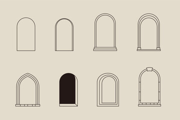 Wall Mural - arch frame design elements, vector illustration set