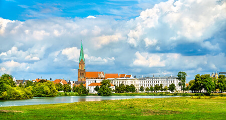 Canvas Print - Skyline of Schwerin with its Cathedral in Mecklenburg-Vorpommern, Germany