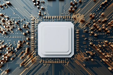 Poster - Micro chip macro. Generate Ai
