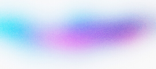 White blue purple blurred abstract gradient on grainy background, glowing light, large banner size