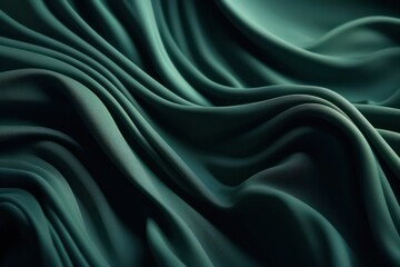 dark green volumetric abstract background. corduroy fabric wallpaper background. generative ai.