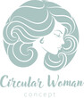 A woman circle profile face hair salon hairdresser spa beauty or similar concept