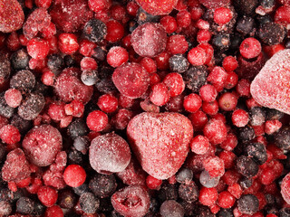 Wall Mural - Frozen Berries, Strawberries, Blueberries, Blackberries - Background